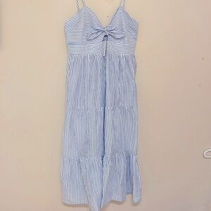 Time and Tru medium size (8-10) peasant dress with blue and white stripes. New